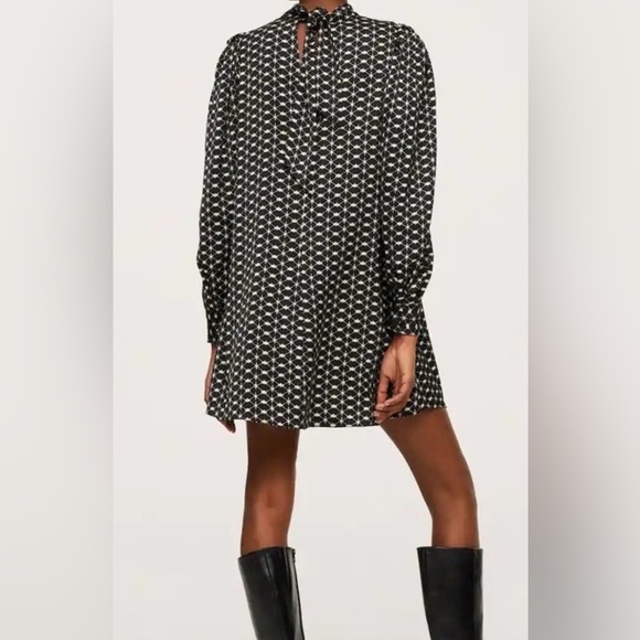 Mango Black and White Skater  Knee-Length Dress - Picture 2 of 12